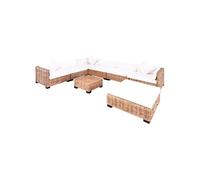 vidaXL Jeu de canapés Salon de jardin 27 pcs Rotin naturel 244623