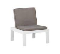 Chaise de Salon de Jardin avec Coussin Plastique Gris Patio Terrasse vidaXL