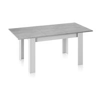 Table À Manger Thea Extensible L140/190cm - Blanc / Béton Blanc