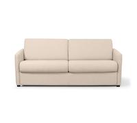 Canapé Convertible Express 3 Places Agathe En Tissu - Matelas Épaisseur 13cm - Beige, Dimensions Du Couchage - 160 X 190 Cm Beige