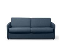 Canapé Convertible 3 places AGATHE en Tissu - Epaisseur 13cm - Bleu foncé, Couchage 160 x 190 cm