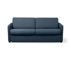 LOUNGITUDE - Agathe - Canapé Convertible - Express - 3 Places - Véritable Matelas - en Tissu - Bleu foncé -L198cm