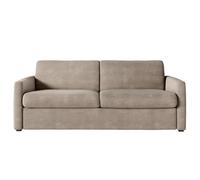 Canapé convertible express 3 places AGATHE en velours côtelé - Matelas 13cm - Taupe - 140x190cm