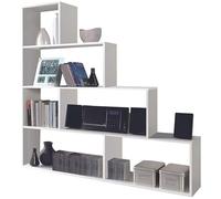 LOUNGITUDE - Étagère escalier 7 Cases L145 x H145 cm - Blanc Brillant