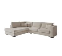 Canapé d'angle XXL BELAMI en tissu - Beige, Angle Gauche