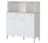 Loungitude Buffet, Bois, Blanc/chêne, L108 x P40 x H126cm FOCUI9930A