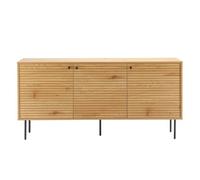 LOUNGITUDE Buffet Brodie avec Finition chêne et Pieds Noirs - 150x40 cm