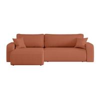 LOUNGITUDE Canapé ALYA d'angle Max réversible et Convertible 5 Places en Tissu Bouclette