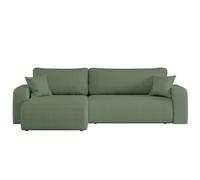 LOUNGITUDE Canapé ALYA d'angle Max réversible et Convertible 5 Places en Tissu Bouclette