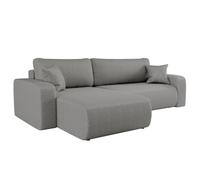 LOUNGITUDE Canapé ALYA d'angle Max réversible et Convertible 5 Places en Tissu Bouclette