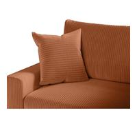 Canapé d'angle 3 places convertible réversible MARIA en velours côtelé avec coffre - Terracotta - L227 x P146 x H81cm - LOUNGITUDE