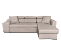 Canapé d'Angle ELONA Convertible en Tissu - Beige - Angle Droit