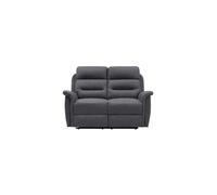 LOUNGITUDE - Canapé de Relaxation Manuel 2 Places en Tissu - Gris foncé