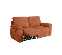 Canapé de relaxation manuel ROSS 3 places en velours côtelé - Terracotta