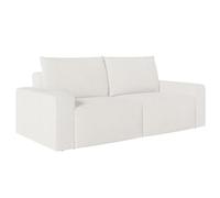 LOUNGITUDE Canapé Droit Fixe 2 Places Romane en Tissu Bouclette