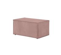 LOUNGITUDE - Clarisse - Pouf - Confort Moelleux - en Velours côtelé - Rose - 90cm