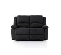 LOUNGITUDE - DETENTE - Canapé de Relaxation - Manuel - 2 Places - en Simili/Microfibre - Gris/Noir -L143cm