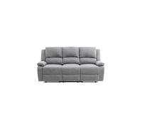 Canapé Relaxation 3 places LEO en Tissu - Gris clair - L193 x 93 x 96cm - LOUNGITUDE