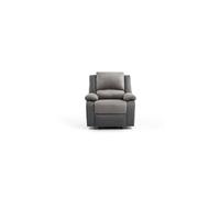 Fauteuil Relaxation 1 place Microfibre et Simili LEO - Gris - L88 x 93 x 96cm - LOUNGITUDE