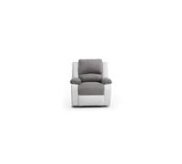 LOUNGITUDE - DETENTE - Fauteuil de relaxation - Manuel - Inclinaison réglable - En Simili/Microfibre - Gris/Blanc