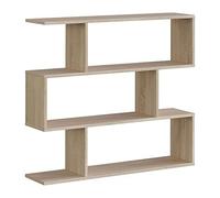 LOUNGITUDE - Étagère Basse de 3 Niveaux, Bois, Chêne Clair, 110 x 25 x 97 cm F00530301028_Oak