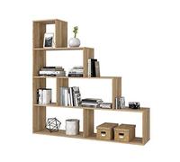 LOUNGITUDE - Étagère escalier 7 Cases L145 x H145 cm - Chêne Clair