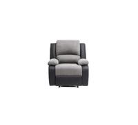 LOUNGITUDE - Fauteuil de Relaxation en Microfibre et Simili - Gris/Noir