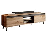 LOUNGITUDE Meuble TV, Wotan/Anthracite, L170 x P38 x H49cm