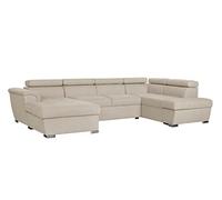 Loungitude - Parma - Canapé Convertible pano Angle Droit Tissu Beige