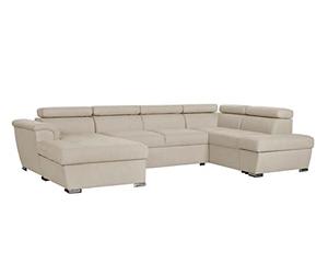 Loungitude - Parma - Canapé Convertible pano Angle Droit Tissu Beige