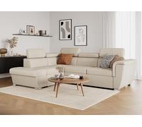 Loungitude - Parma - Canapé d'angle Convertible en Tissu Beige - Gauche