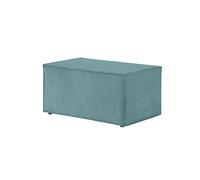 LOUNGITUDE - Pouf Velours côtelé Bleu Gris
