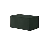 LOUNGITUDE - Pouf Velours côtelé Vert foncé