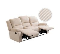 RELAXXO - Canapé de relaxation manuel 3 places LEO en velours côtelé - beige