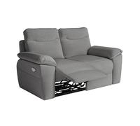 LOUNGITUDE - Ross Canapé de Relaxation électrique 2 Places en Tissu - Gris