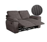 Canapé de relaxation manuel ROSS 2 places en velours côtelé - Gris - L160 x P100 x H102cm - LOUNGITUDE