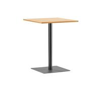 LOUNGITUDE Table à Manger carrée TRAKT avec Plateau Finition chêne et Pieds en métal Noir - 60x60 cm