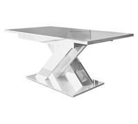 LOUNGITUDE - Table à Manger Extensible 140/180 cm Blanc