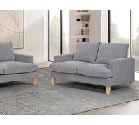LOUNGITUDE - Talma - Canapé Droit 2 Places en Tissu - Gris