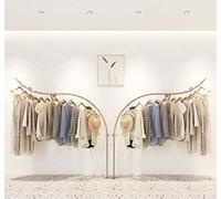 Lounka Porte-Manteau Mural,Tube Rond Porte-Vêtements en Acier Inoxydable,Argent Brossé Artisanat pour Magasin De Vêtements,Creative Boutique Magasin De Vêtements Présentoir,Gauche + Droite