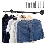 Lounka Support de vêtements de Tuyau Industriel fixé au Mur,Support de Chiffons de Support d'affichage de Support de vêtement de Vente au détail Vintage,Supports de vêtements commerciaux en métal