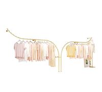 Lounka Supports d'affichage muraux de Magasin de vêtements de Boutique,présentoirs commerciaux de vêtements de Magasin de détail en métal Moderne,cintres d'or,tiges accrochantes de Placard,Supports
