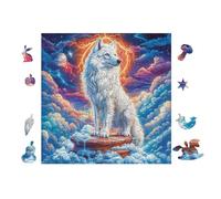 Loup 100 Pièces Puzzle pour Ado en Carton Anti-Déchirure Facile Débutant Jeu De Société Soirée Entre Amis Cadeau Anniversaire Petit Prix 28x28cm