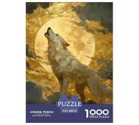 Loup 1000 Pièce Puzzle Jeu De Famille Classique Faune Sauvage Jigsaw Puzzles Belle Décoration Puzzle pour Cadeaux De Voyage, Présent 52x38cm/1000pcs