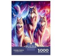 Loup 1000 Pièces Coffret Puzzle Puzzle Premium Carton Solide - DIY Familial Trop Amusant, Belle Déco, Cadeau D’Anniversaire pour Adultes Et Enfants 52x38cm/1000pcs