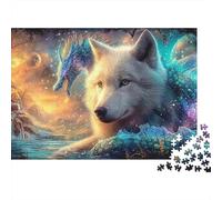 Loup 1000 Pièces Loup Puzzle Adulte Impression HD Anti-Stress Stimuler l'esprit pour Passionnés pour Cadeaux Corporatifs 52x38cm/1000pcs