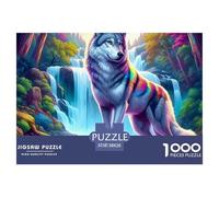 Loup 1000 Pièces Puzzle Cadeaux pour Femmes, Cadeaux pour Hommes Animaux puissants Jeu De Puzzle pour Toute La Famille pour Adultes Et Enfants38x26cm/1000pcs