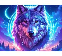 Loup 1000 Pièces Puzzle pour Ado en Carton Anti-Déchirure Colorful Fantasy Faune Sauvage Facile Débutant Jeu De Société Soirée Entre Amis Cadeau Anniversaire Petit Prix 1000 PCS/75x50cm