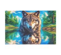 Loup 1000 Pièces Puzzle pour Ado en Carton Anti Déchirure Créatures célestes splendides Facile Débutant Jeu De Société Soirée Entre Amis Cadeau Anniversaire Petit Prix 1000 PCS
