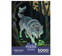 Loup 1000 Pièces Puzzle pour Adultes Jeux De Défi Familial Puzzle Anti-Stress Cultiver l'esprit D'équipe pour DécoRations Familiales 70x50cm/1000pcs